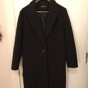 Thick wool black boohoo coat